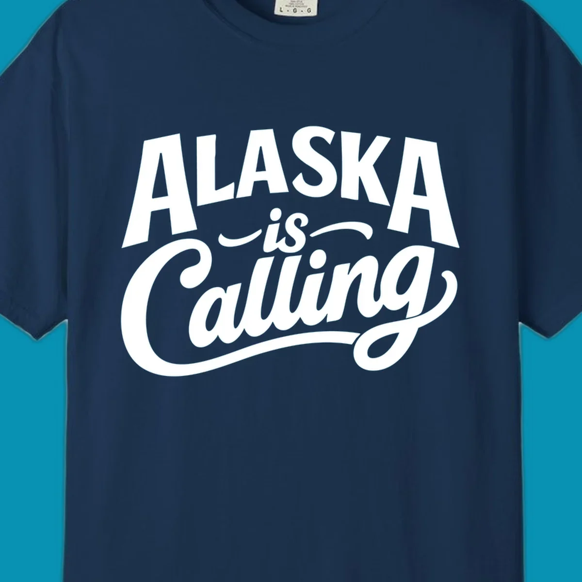 White text on a dark background reads 'ALASKA is Calling' with 'ALASKA' in a bold, blocky font and 'is Calling' in script. Primary keyword root: alaska-calling-mixed-fonts.
