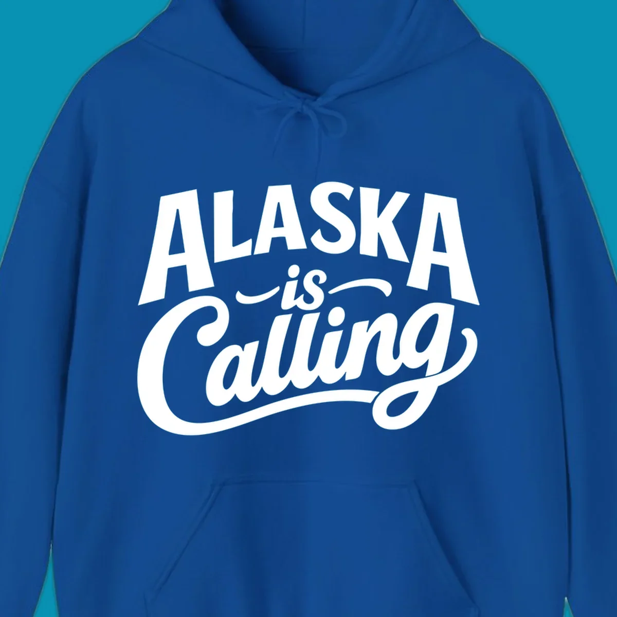 White text on a dark background reads 'ALASKA is Calling' with 'ALASKA' in a bold, blocky font and 'is Calling' in script. Primary keyword root: alaska-calling-mixed-fonts.