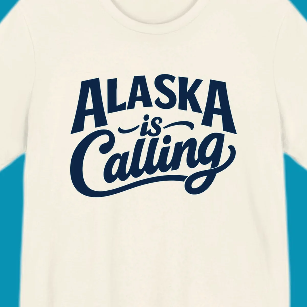 White text on a dark background reads 'ALASKA is Calling' with 'ALASKA' in a bold, blocky font and 'is Calling' in script. Primary keyword root: alaska-calling-mixed-fonts.