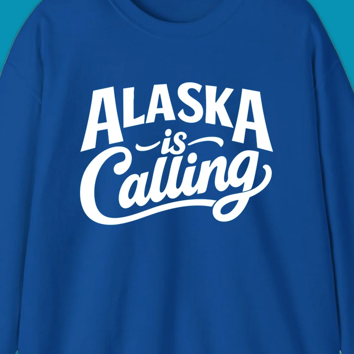 White text on a dark background reads 'ALASKA is Calling' with 'ALASKA' in a bold, blocky font and 'is Calling' in script. Primary keyword root: alaska-calling-mixed-fonts.