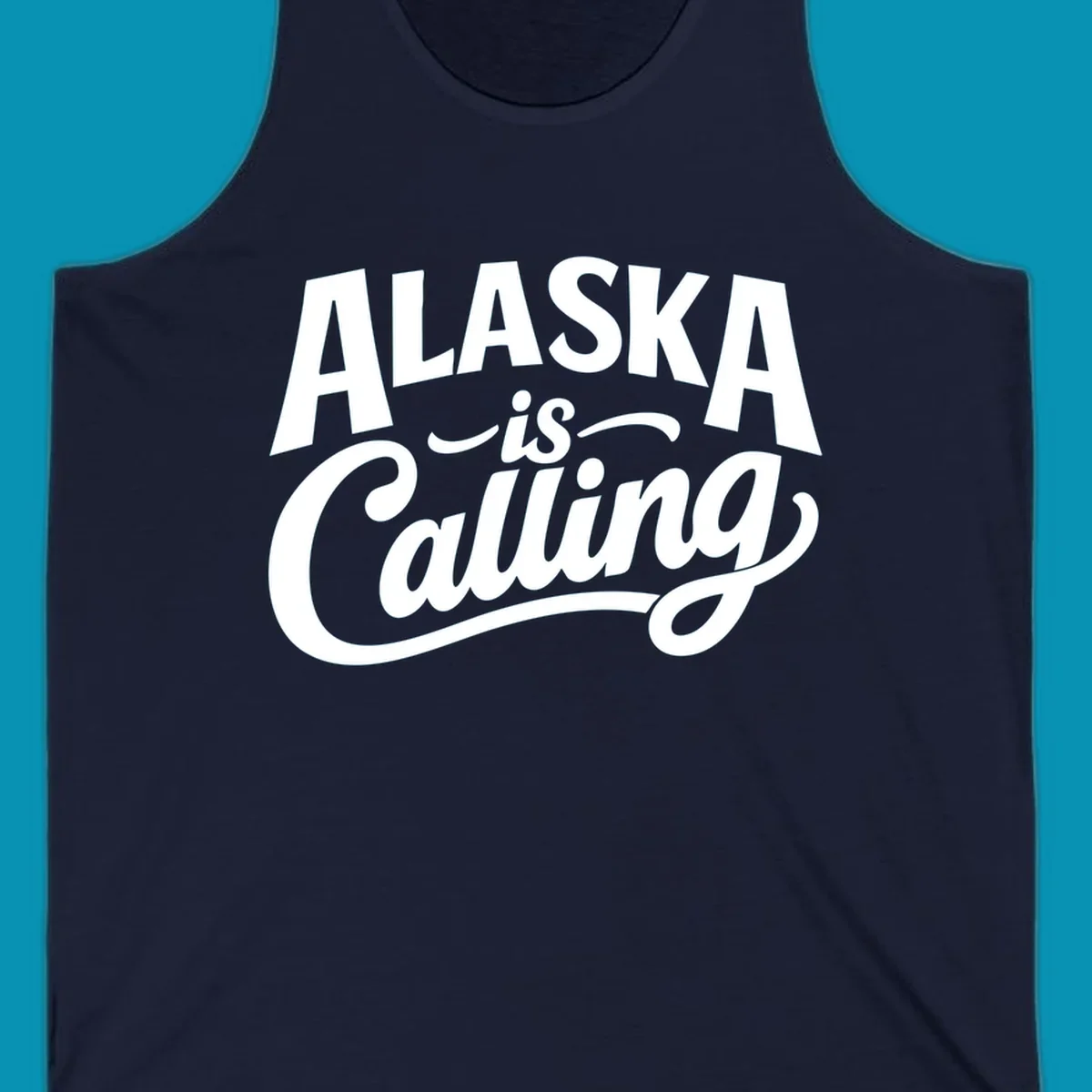 White text on a dark background reads 'ALASKA is Calling' with 'ALASKA' in a bold, blocky font and 'is Calling' in script. Primary keyword root: alaska-calling-mixed-fonts.
