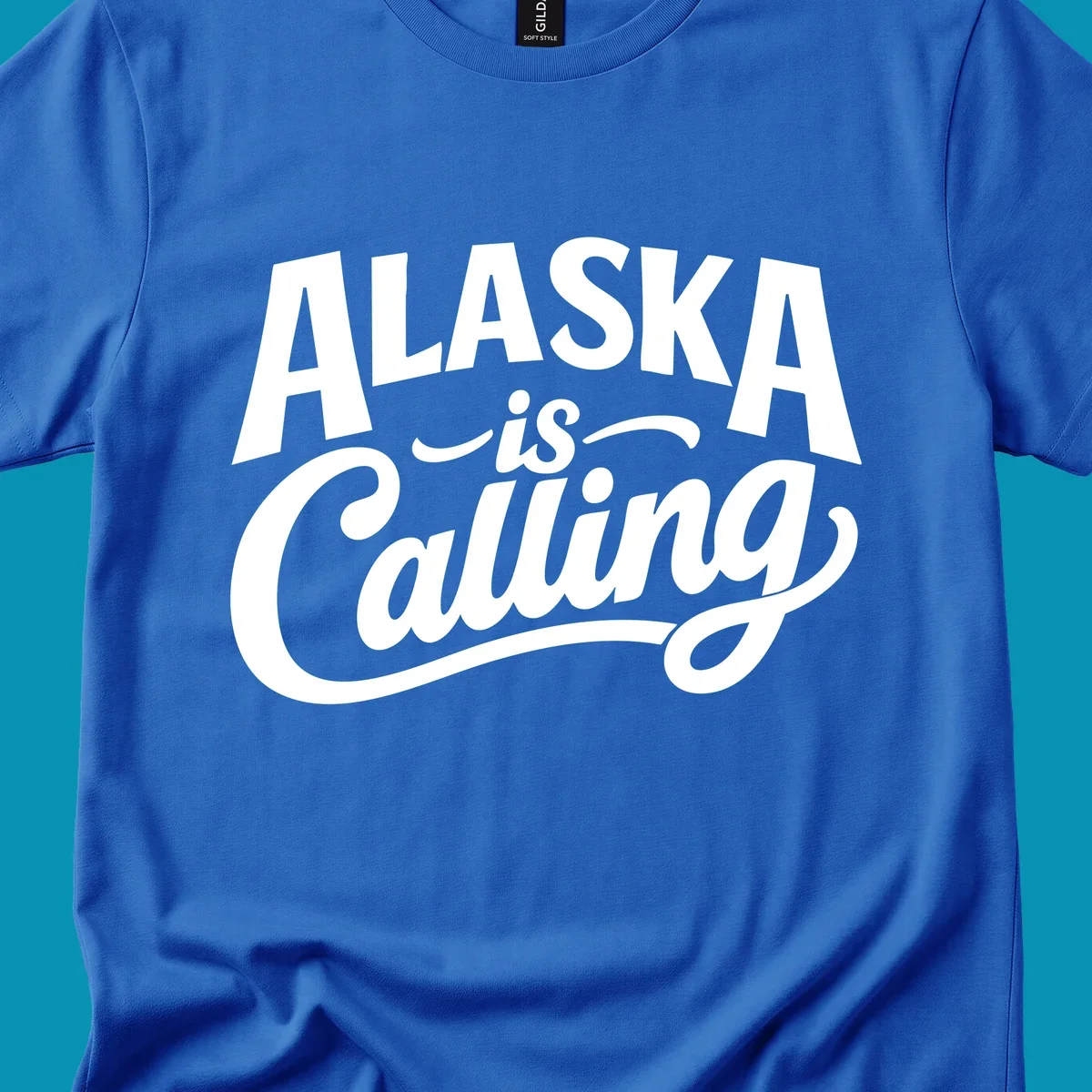 White text on a dark background reads 'ALASKA is Calling' with 'ALASKA' in a bold, blocky font and 'is Calling' in script. Primary keyword root: alaska-calling-mixed-fonts.