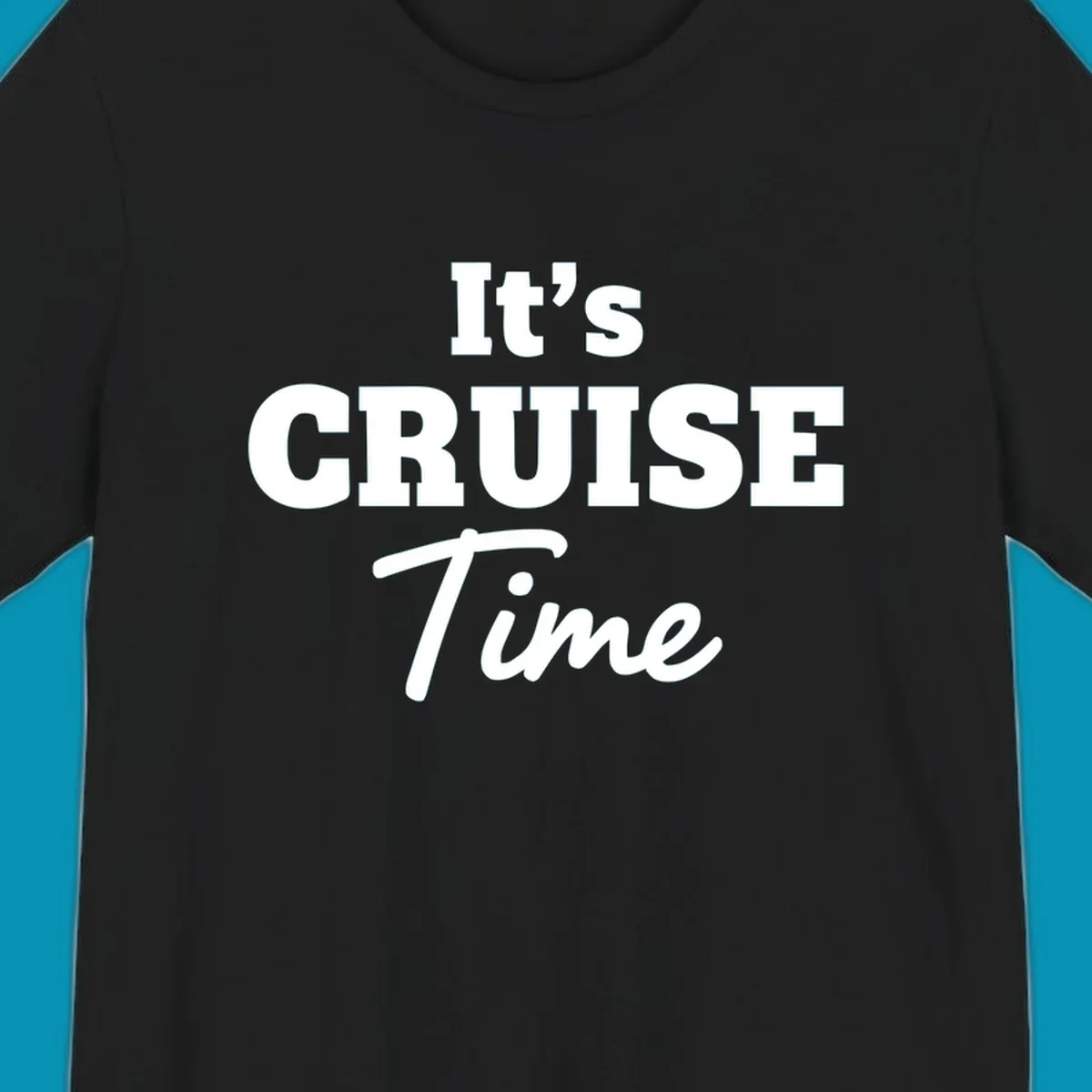 White text reading 'It's Cruise Time' in bold typography on gray background—its-cruise-time design