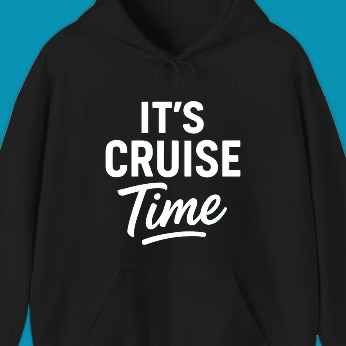 Bold white typography reading 'IT'S CRUISE Time' with decorative underline on gray background—cruise vacation shirt design