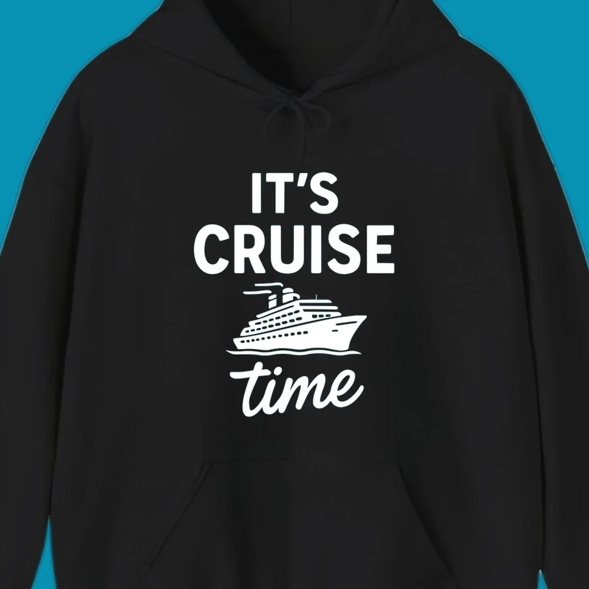 White cruise ship illustration with 'IT'S CRUISE time' text on gray background - it's cruise time design