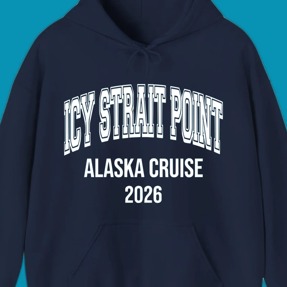 Bold 3D outlined text reading 'Dry Strait Point Alaska Cruise 2026' in white lettering on gray background