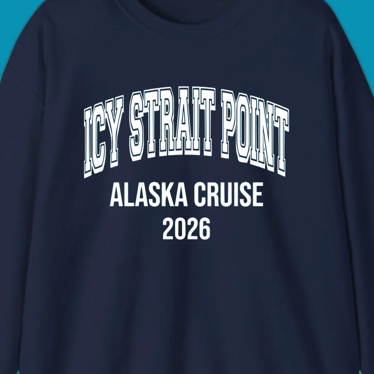 Bold 3D outlined text reading 'Dry Strait Point Alaska Cruise 2026' in white lettering on gray background