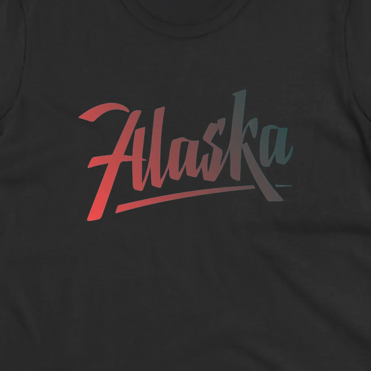 Colorful upward trending arrow design with wavy graph lines, transitioning from red to teal, symbolizing Alaska cruise excitement and positive momentum.