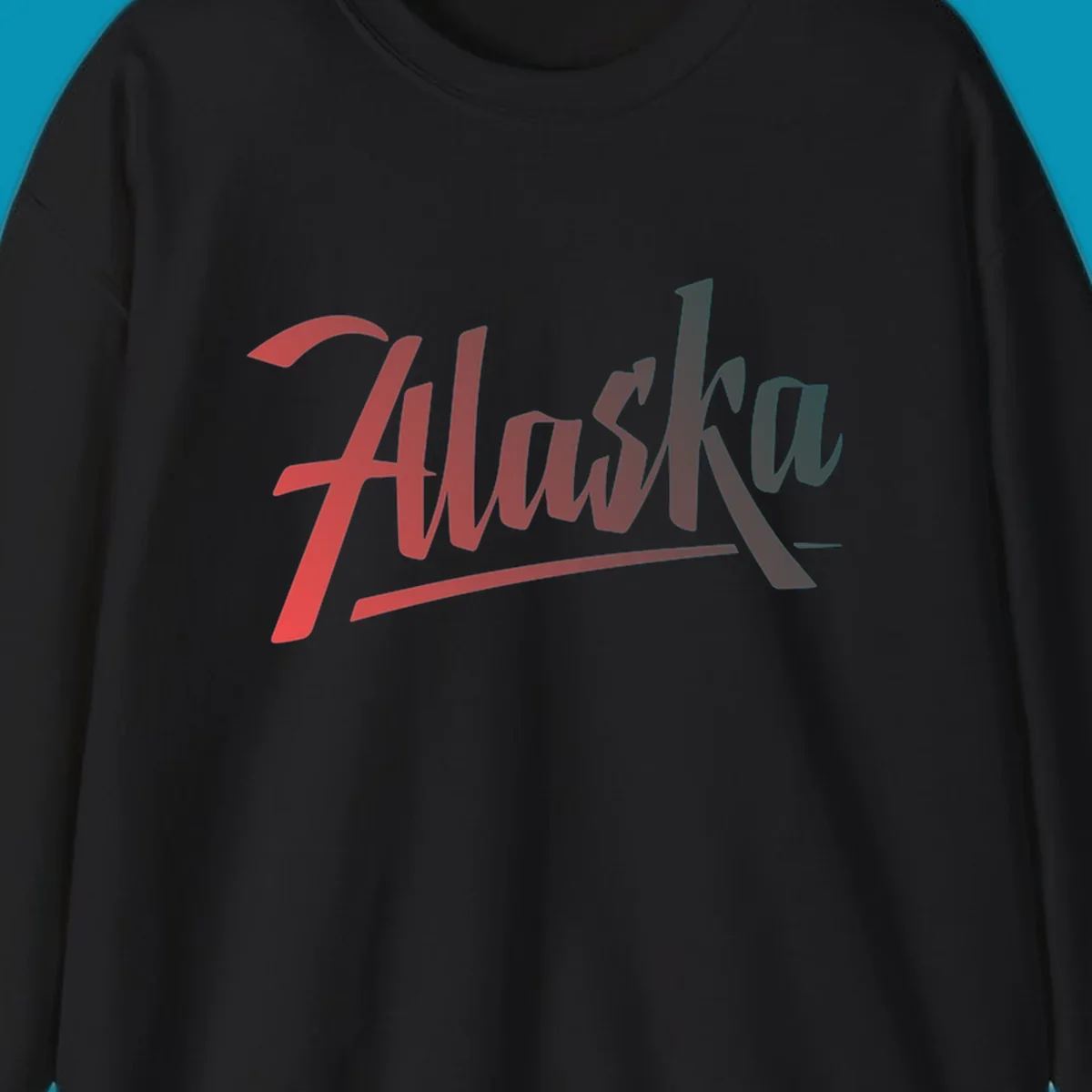 Colorful upward trending arrow design with wavy graph lines, transitioning from red to teal, symbolizing Alaska cruise excitement and positive momentum.