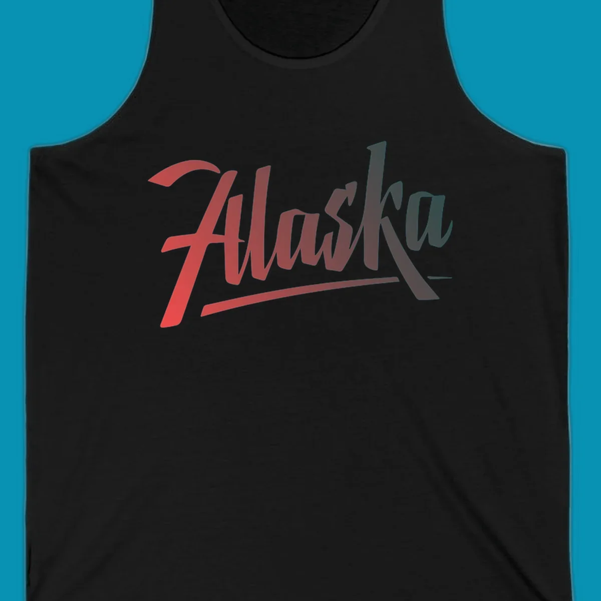 Colorful upward trending arrow design with wavy graph lines, transitioning from red to teal, symbolizing Alaska cruise excitement and positive momentum.