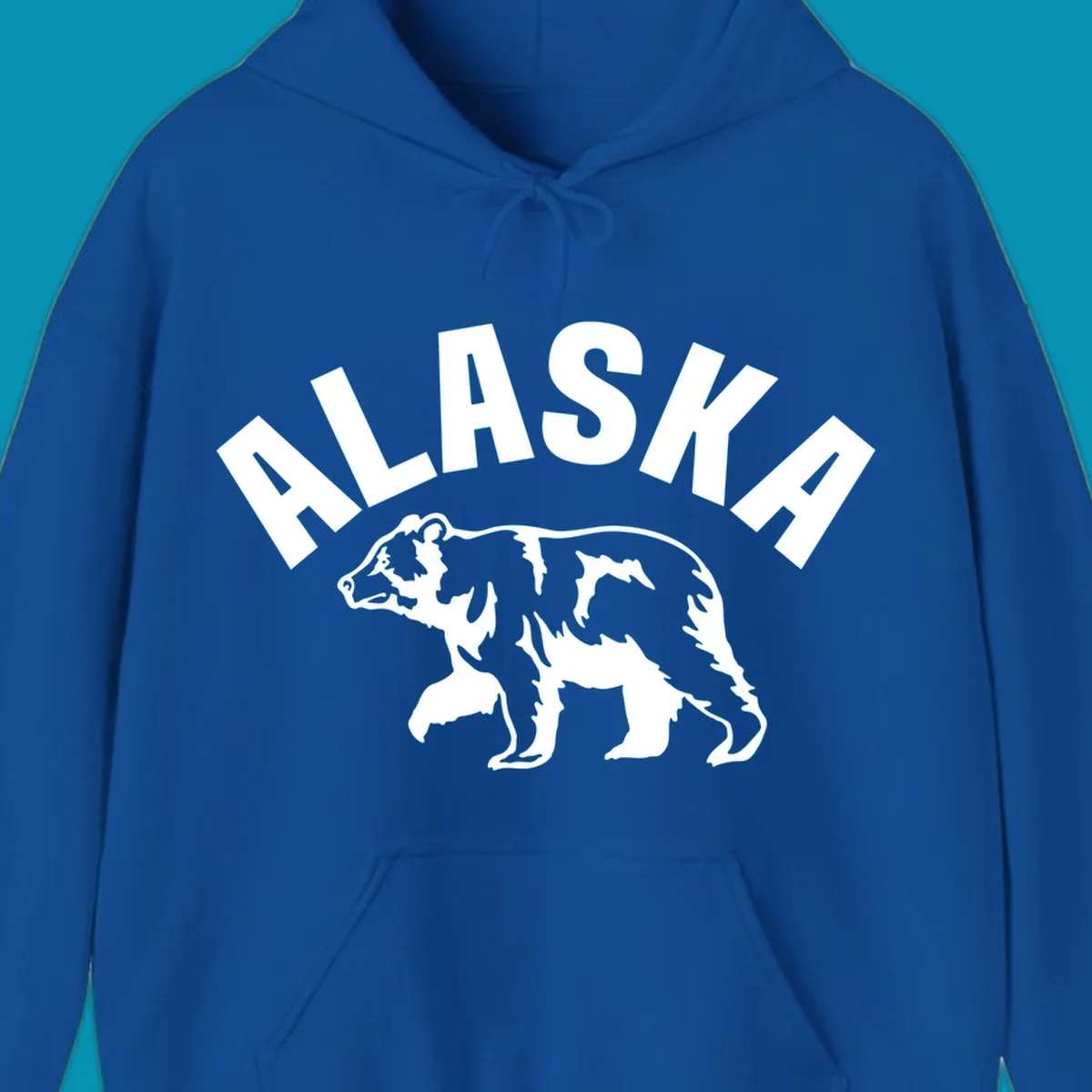 Alaska bear wildlife silhouette design with bold lettering for cruise apparel