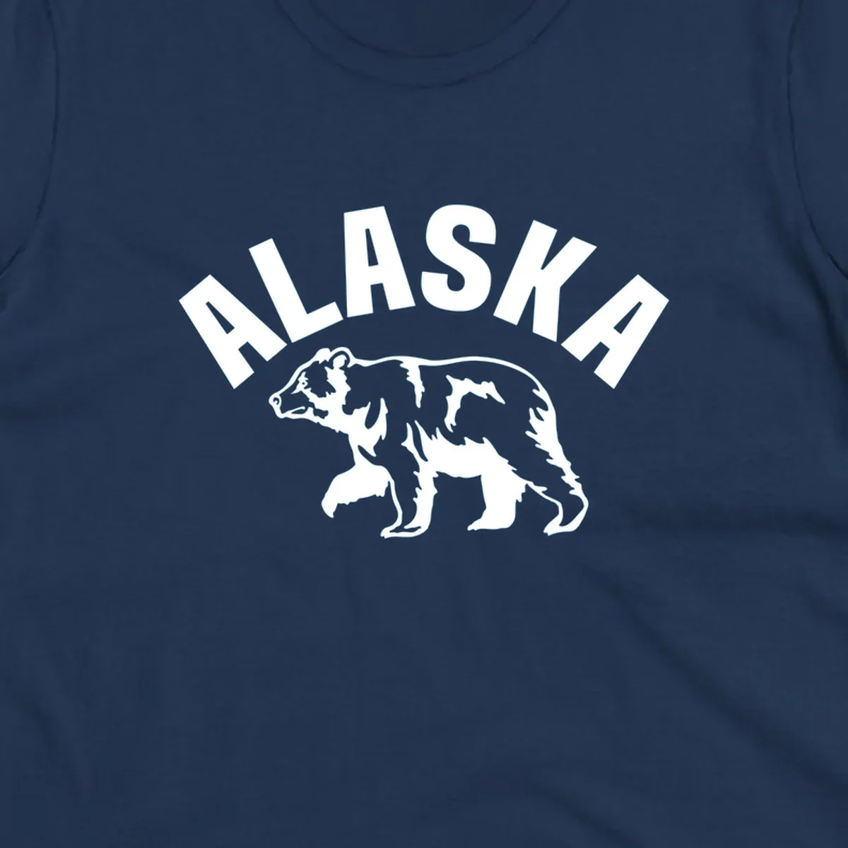 Alaska bear wildlife silhouette design with bold lettering for cruise apparel