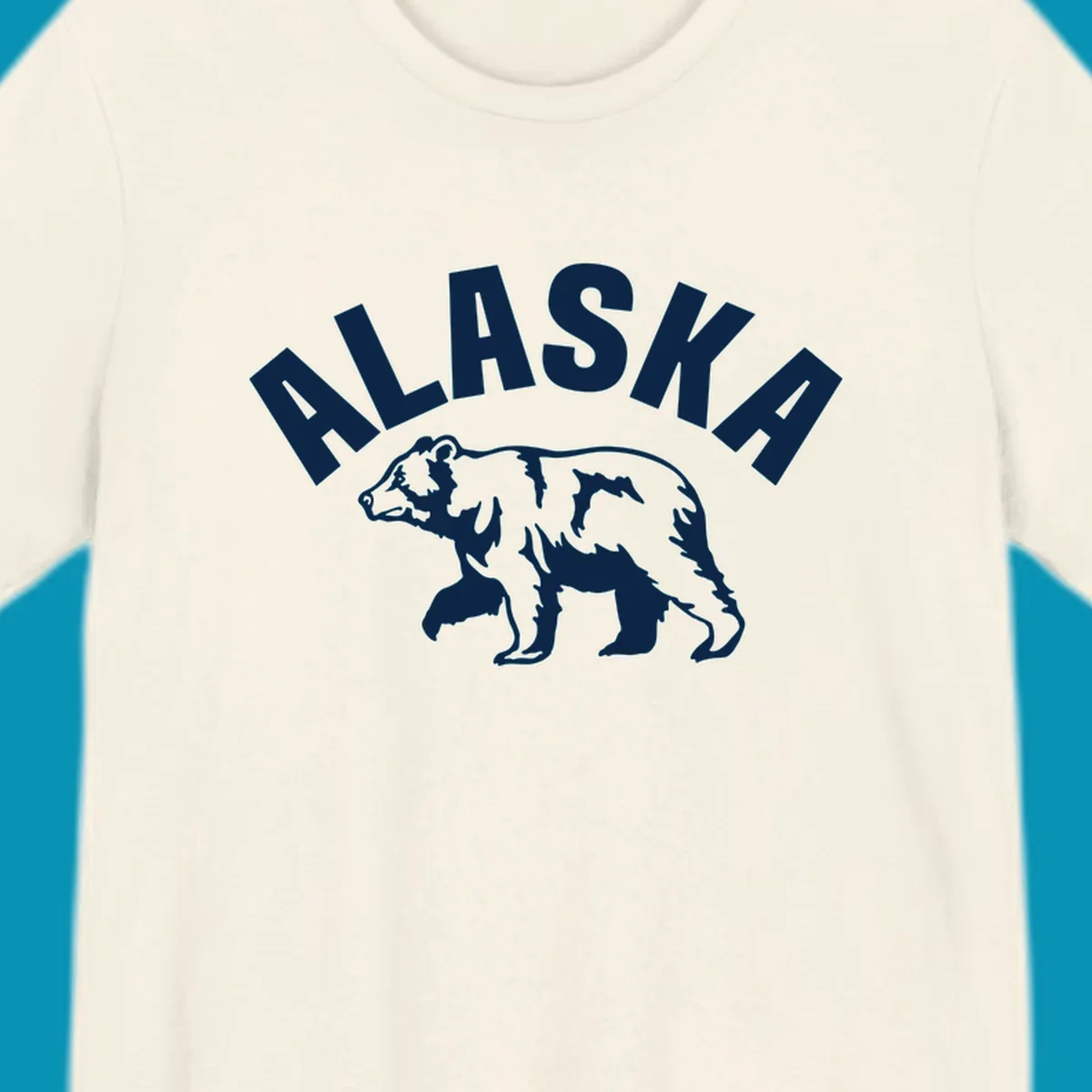 Alaska bear wildlife silhouette design with bold lettering for cruise apparel