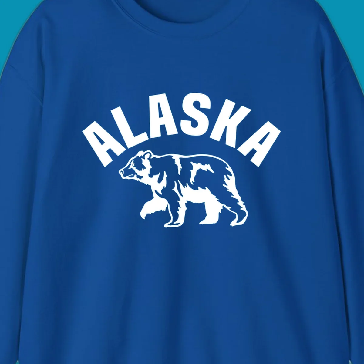 Alaska bear wildlife silhouette design with bold lettering for cruise apparel