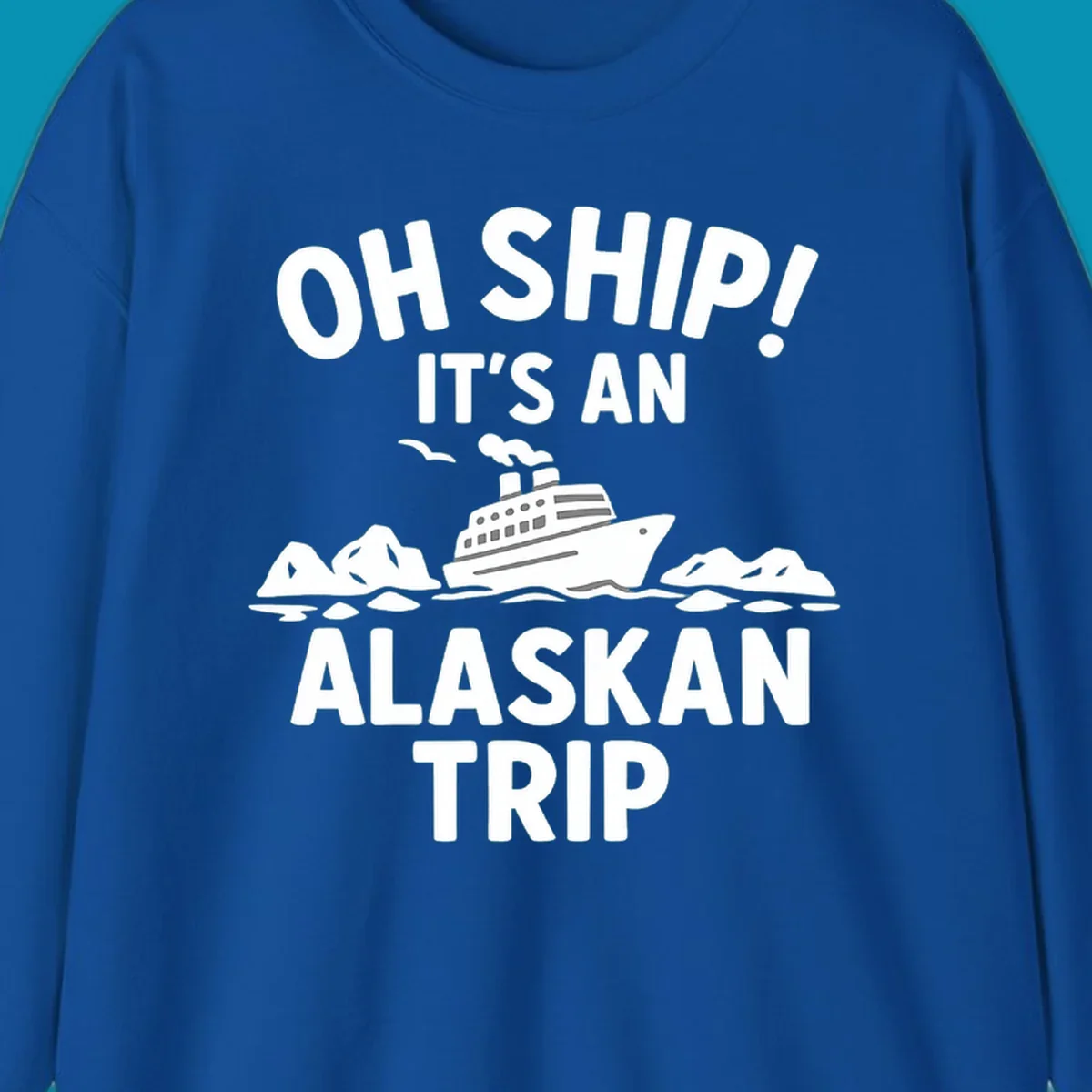 Oh ship alaskan cruise design with cruise ship sailing through icebergs and arctic waters with seagulls