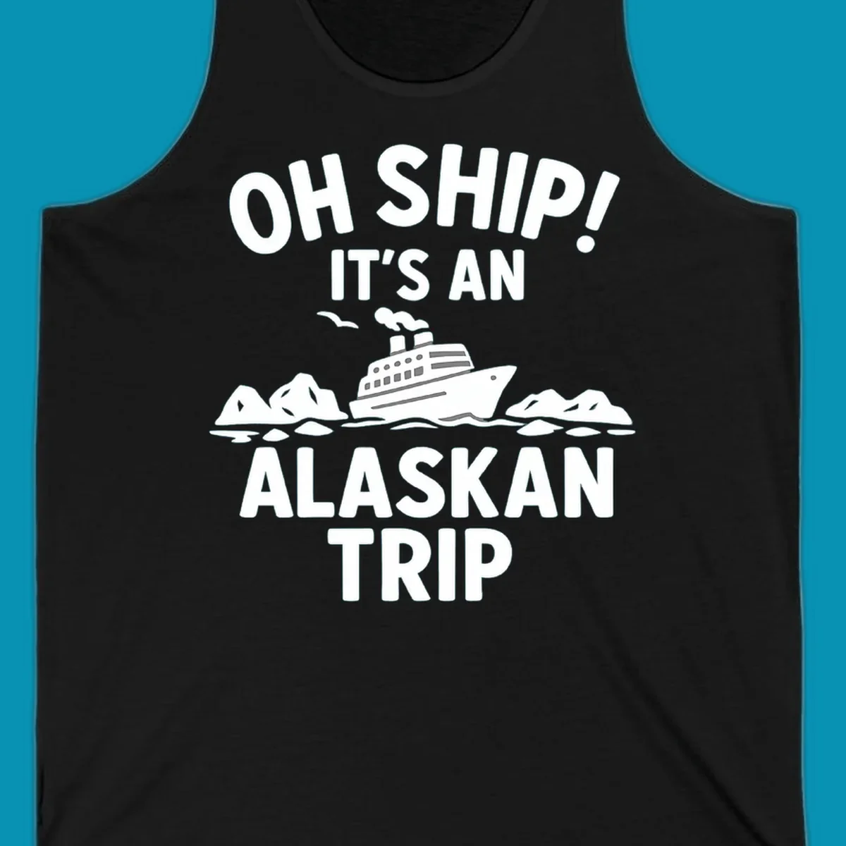 Oh ship alaskan cruise design with cruise ship sailing through icebergs and arctic waters with seagulls