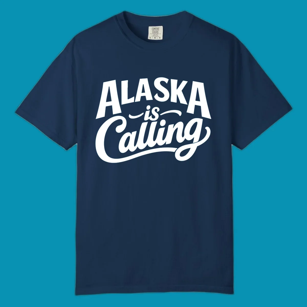 White text on a dark background reads 'ALASKA is Calling' with 'ALASKA' in a bold, blocky font and 'is Calling' in script. Primary keyword root: alaska-calling-mixed-fonts.