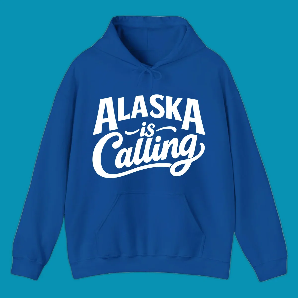 White text on a dark background reads 'ALASKA is Calling' with 'ALASKA' in a bold, blocky font and 'is Calling' in script. Primary keyword root: alaska-calling-mixed-fonts.