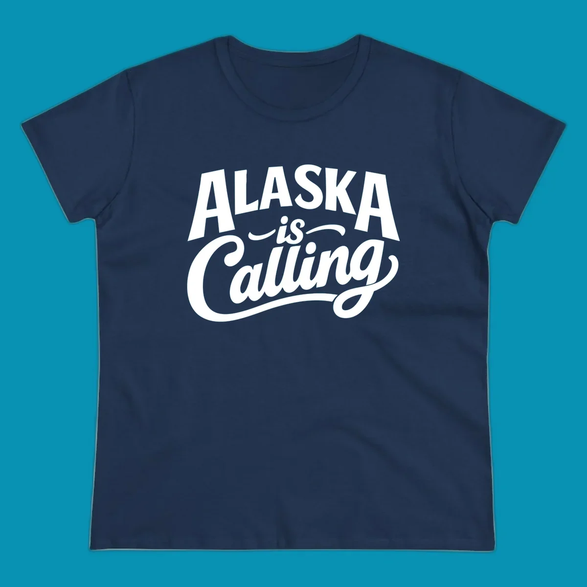 White text on a dark background reads 'ALASKA is Calling' with 'ALASKA' in a bold, blocky font and 'is Calling' in script. Primary keyword root: alaska-calling-mixed-fonts.