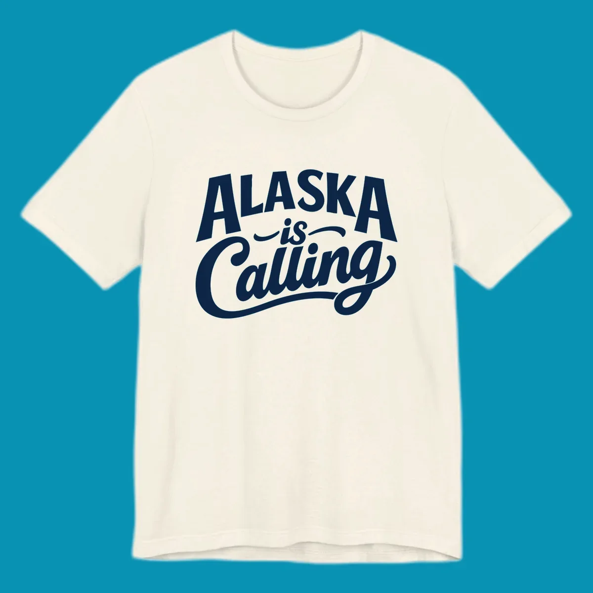 White text on a dark background reads 'ALASKA is Calling' with 'ALASKA' in a bold, blocky font and 'is Calling' in script. Primary keyword root: alaska-calling-mixed-fonts.