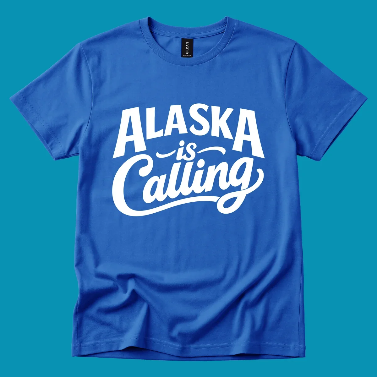 White text on a dark background reads 'ALASKA is Calling' with 'ALASKA' in a bold, blocky font and 'is Calling' in script. Primary keyword root: alaska-calling-mixed-fonts.