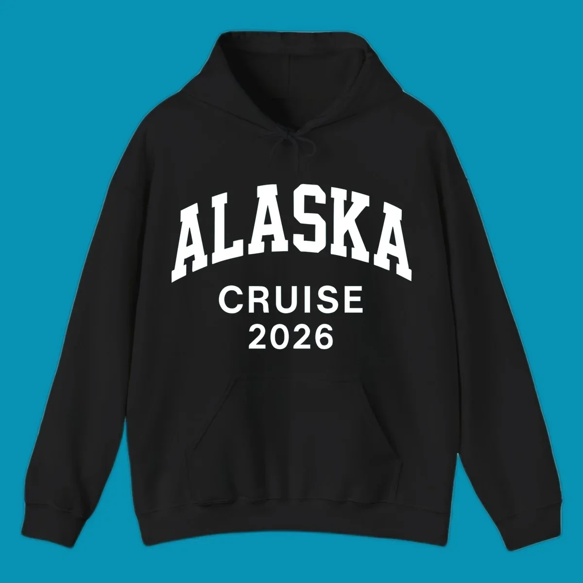 Bold white text reading 'ALASKA CRUISE 2026' in arched sans-serif lettering on gray background