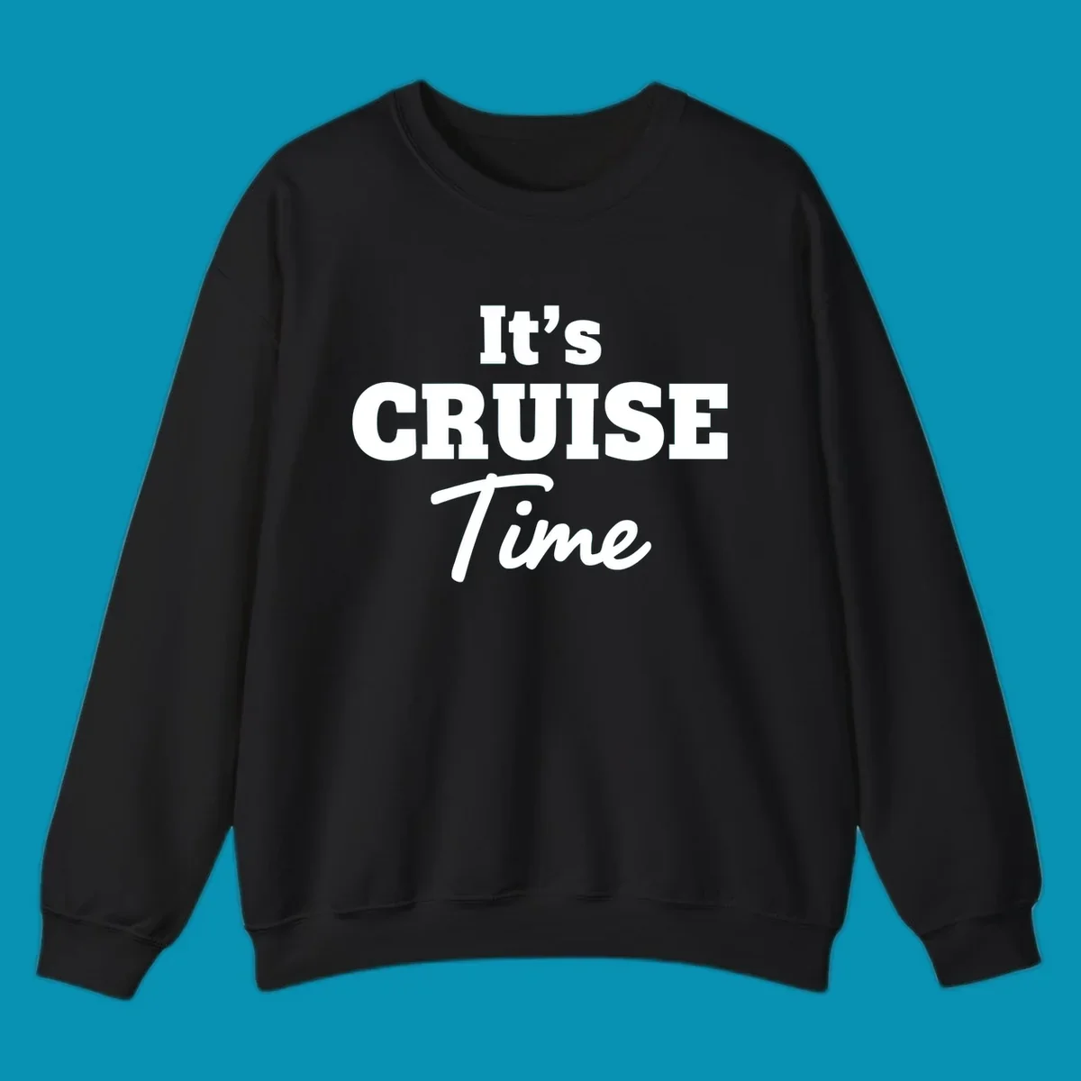 White text reading 'It's Cruise Time' in bold typography on gray background—its-cruise-time design