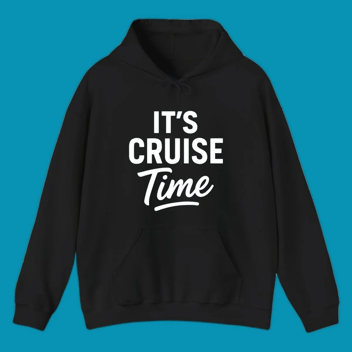 Bold white typography reading 'IT'S CRUISE Time' with decorative underline on gray background—cruise vacation shirt design