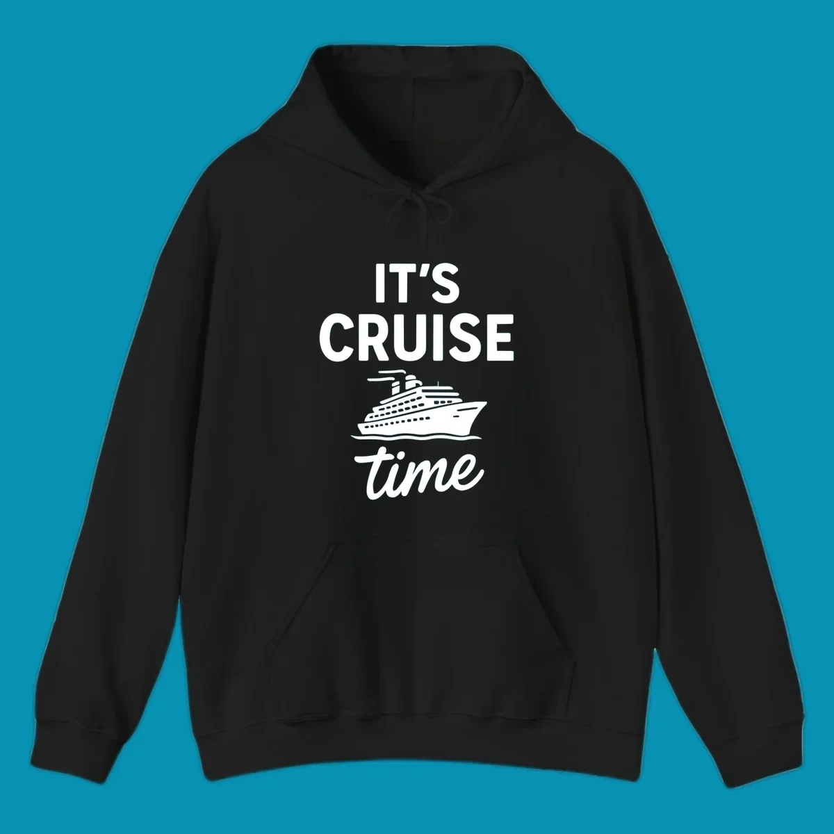 White cruise ship illustration with 'IT'S CRUISE time' text on gray background - it's cruise time design