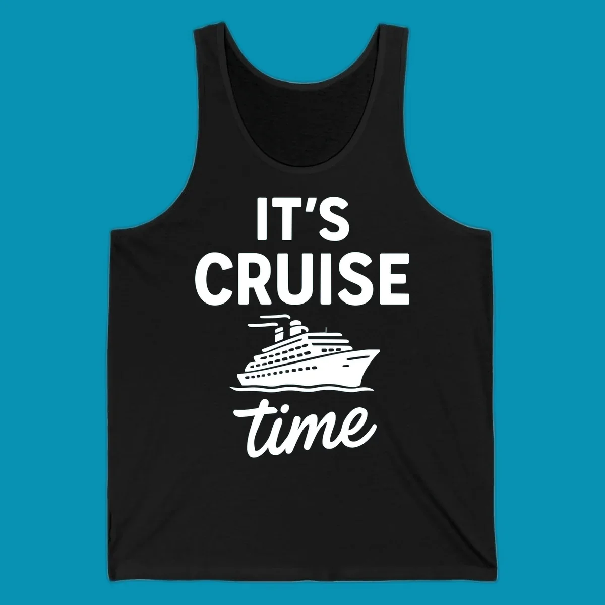 White cruise ship illustration with 'IT'S CRUISE time' text on gray background - it's cruise time design