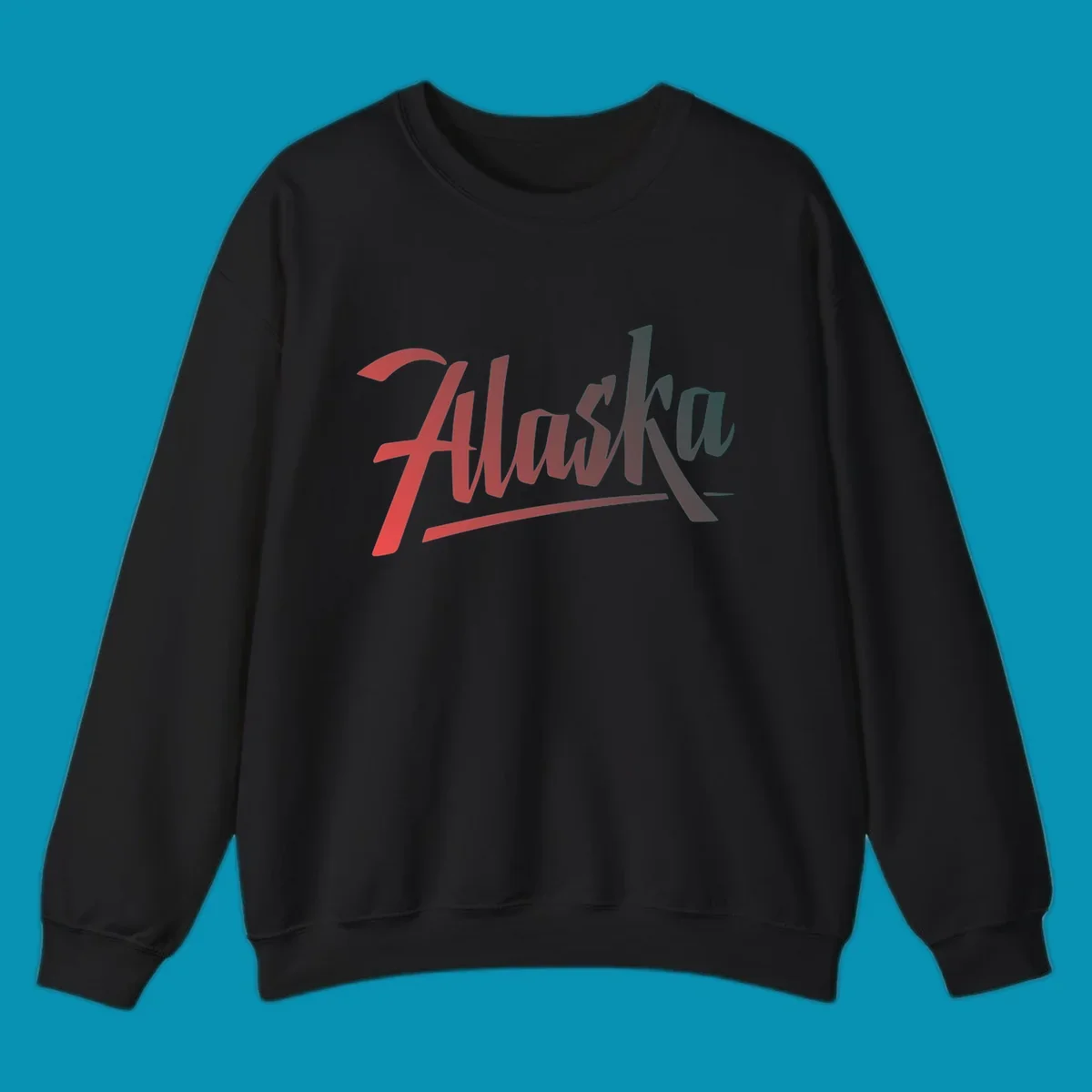 Colorful upward trending arrow design with wavy graph lines, transitioning from red to teal, symbolizing Alaska cruise excitement and positive momentum.