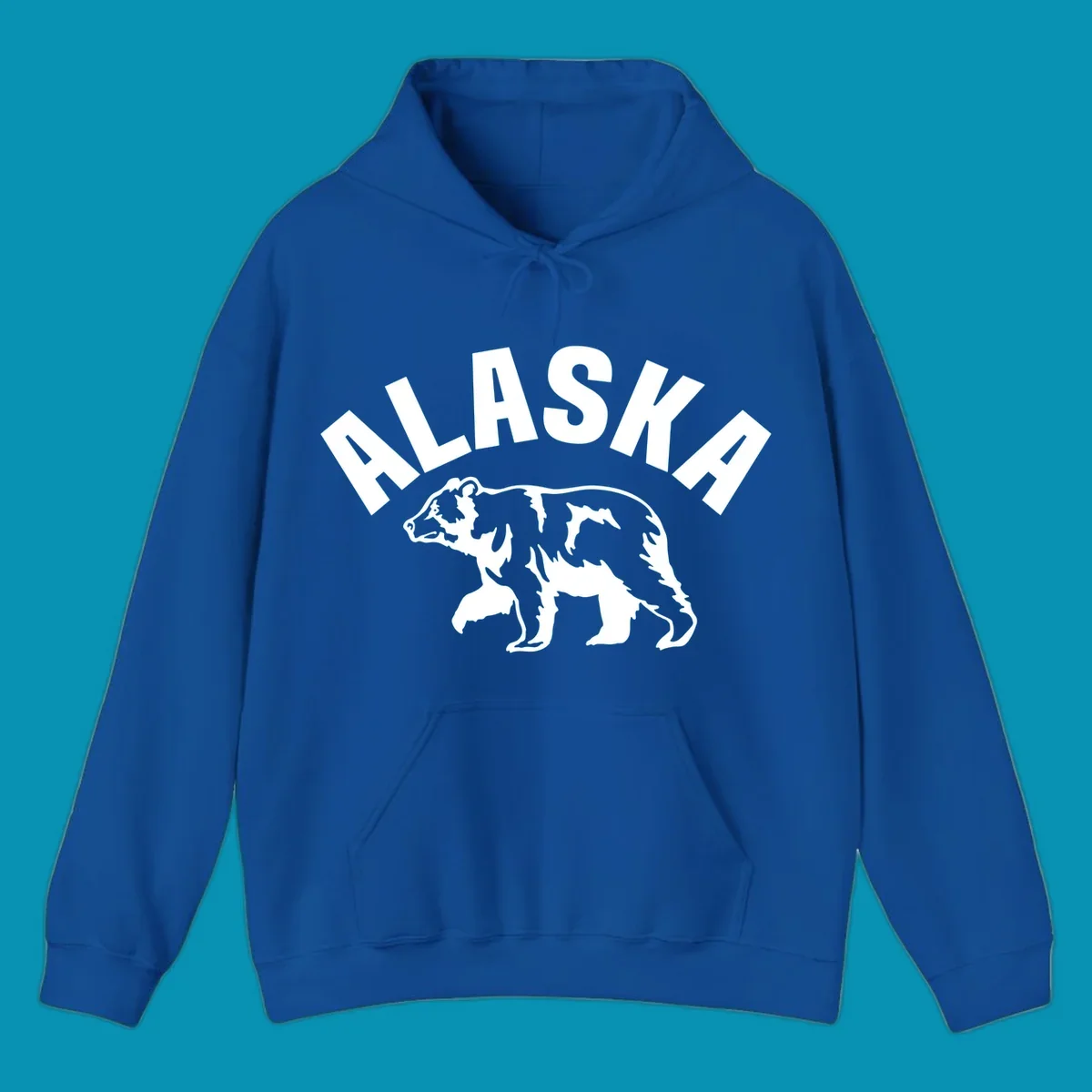 Alaska bear wildlife silhouette design with bold lettering for cruise apparel