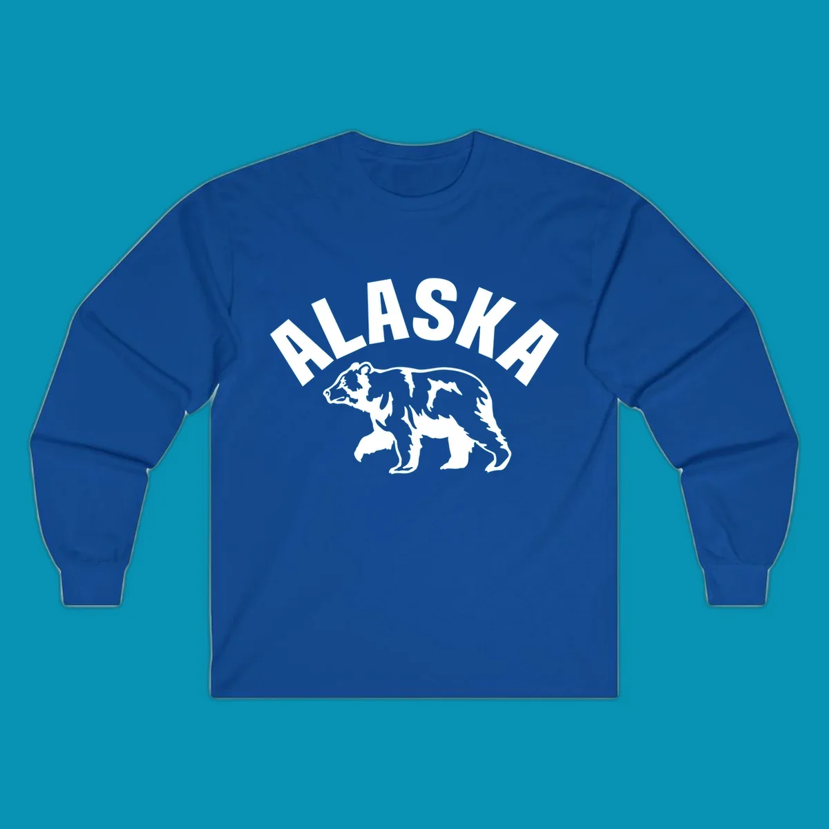 Alaska bear wildlife silhouette design with bold lettering for cruise apparel