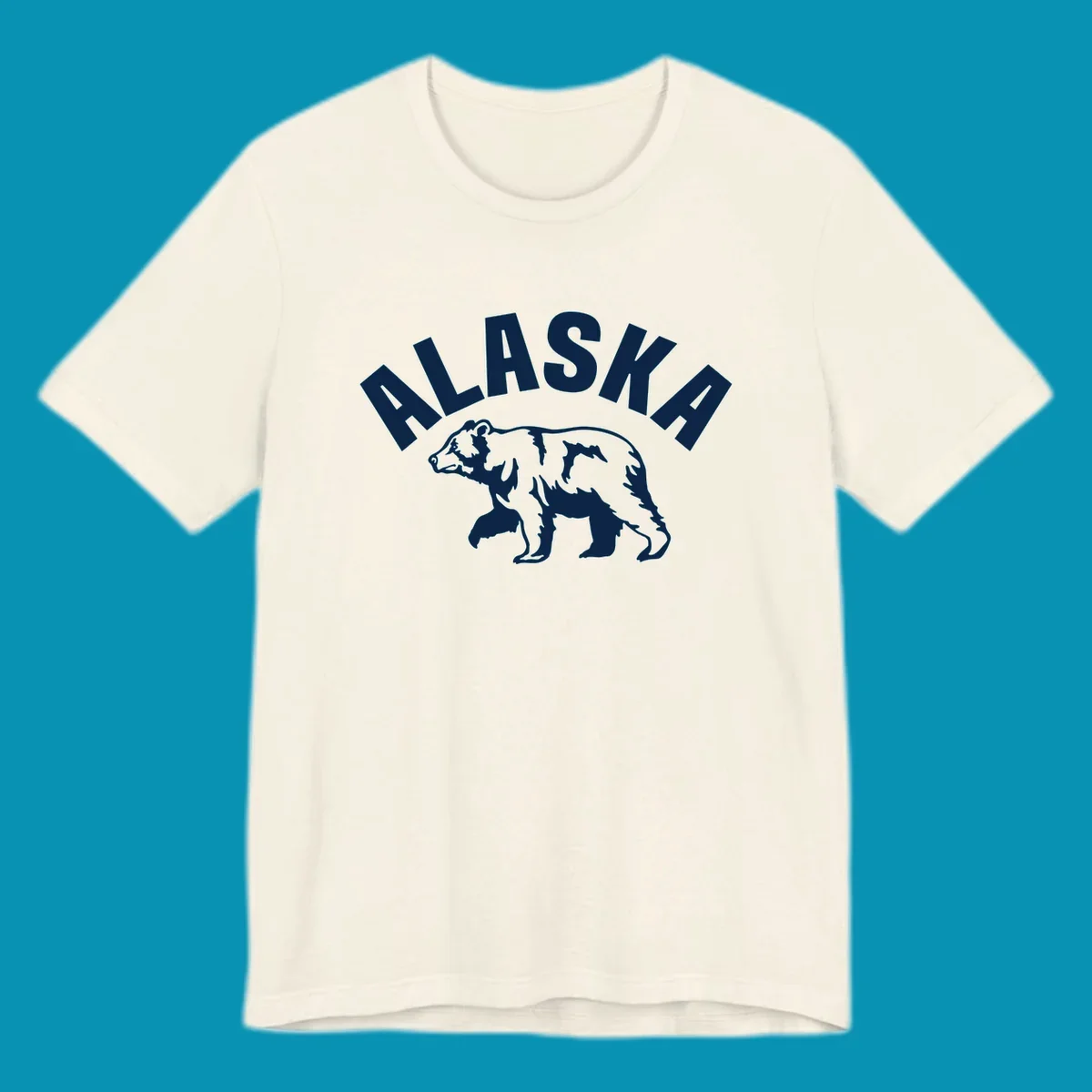 Alaska bear wildlife silhouette design with bold lettering for cruise apparel