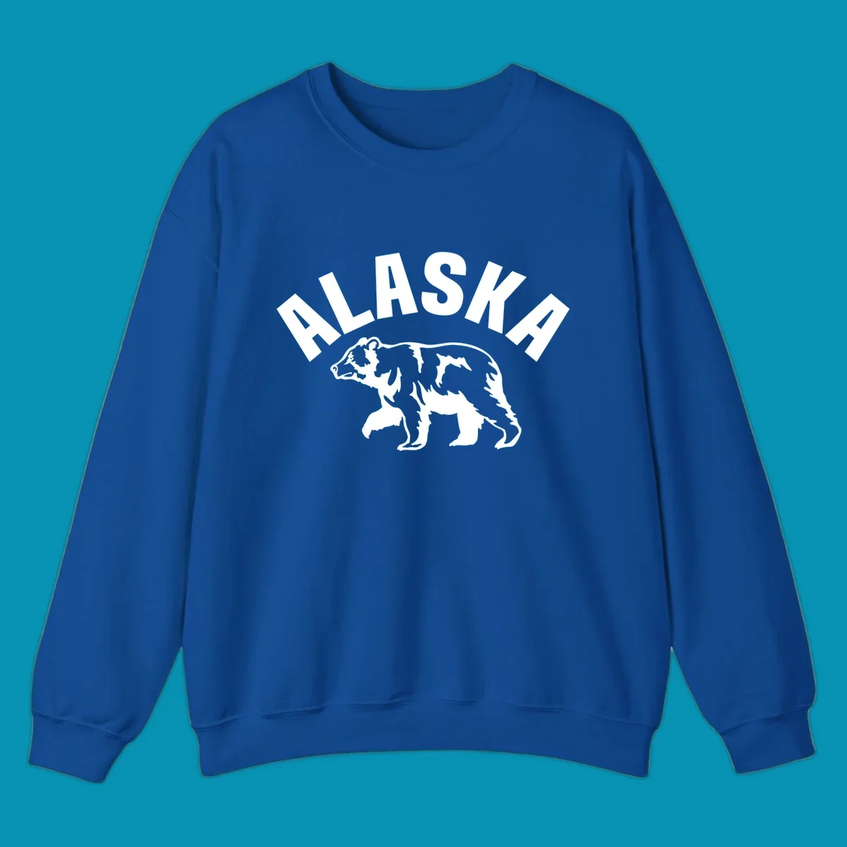 Alaska bear wildlife silhouette design with bold lettering for cruise apparel