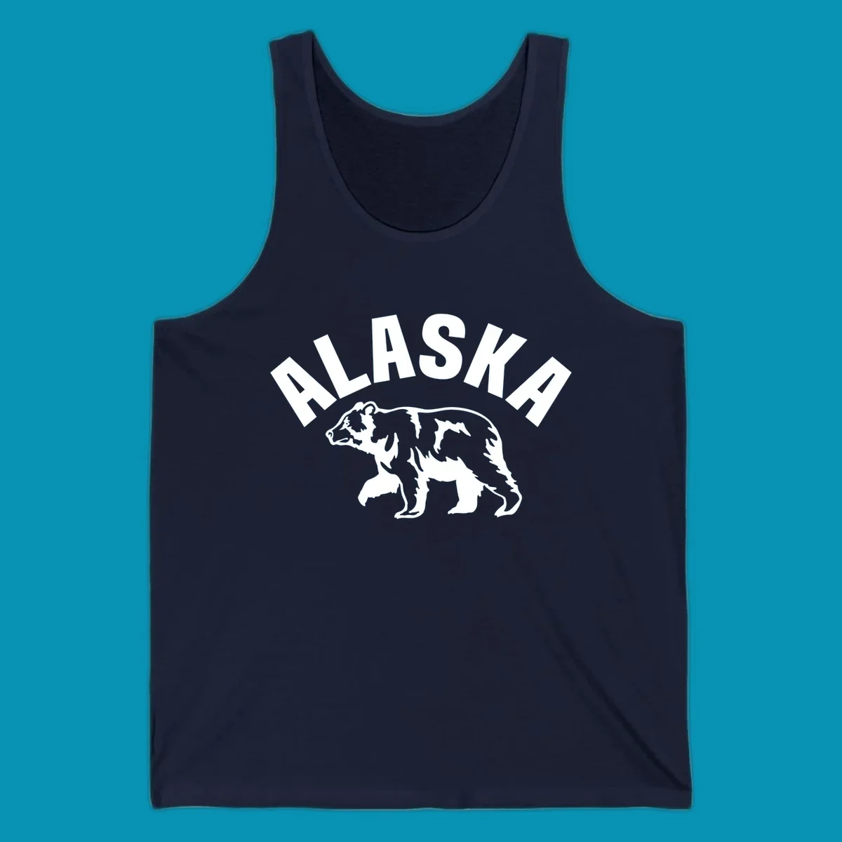 Alaska bear wildlife silhouette design with bold lettering for cruise apparel