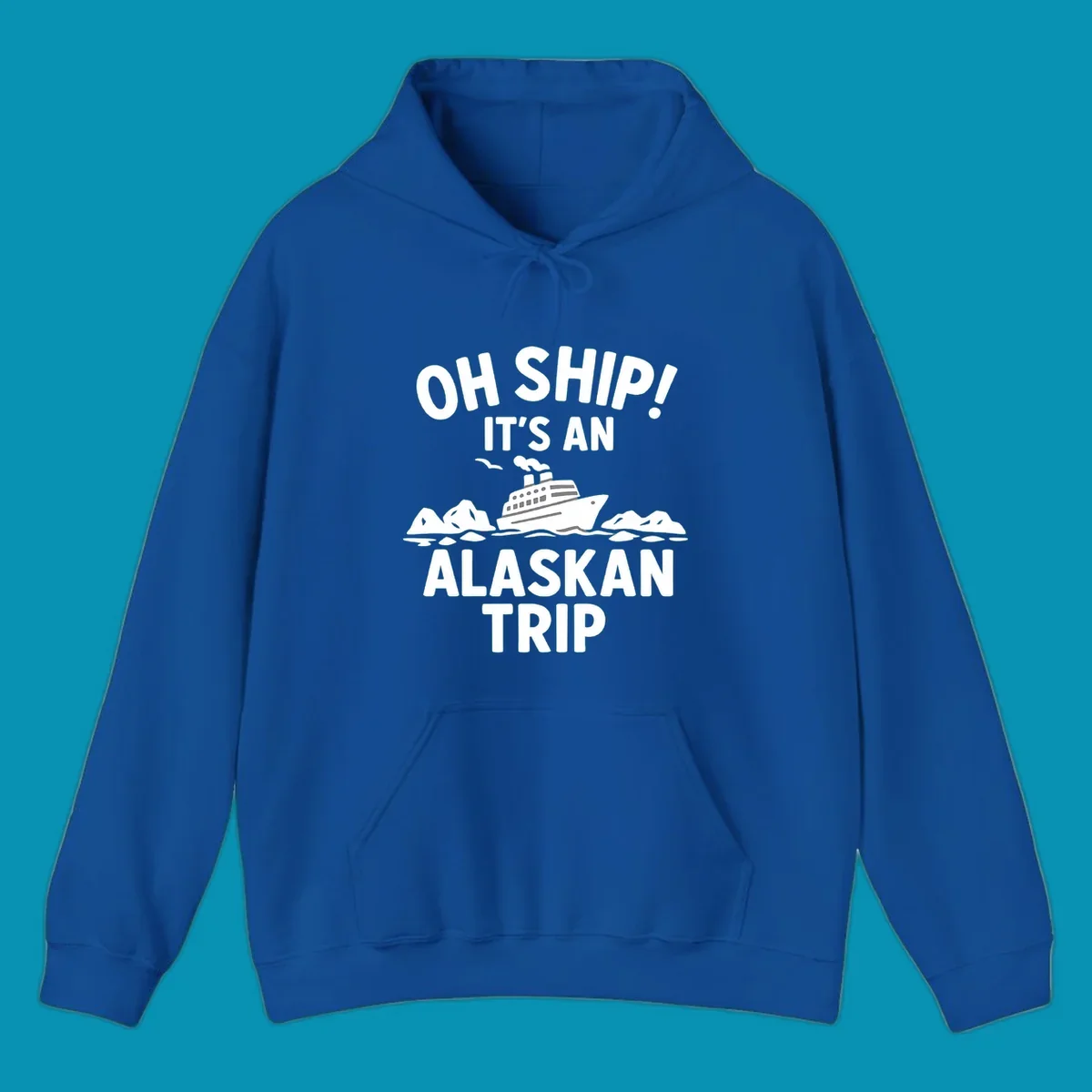 Oh ship alaskan cruise design with cruise ship sailing through icebergs and arctic waters with seagulls