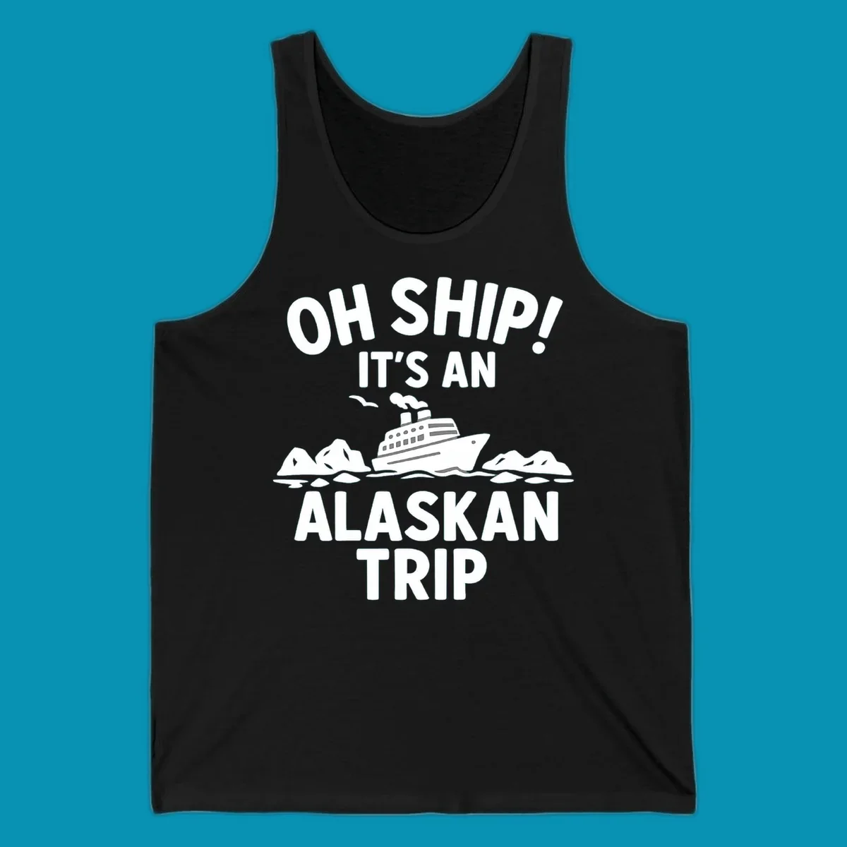 Oh ship alaskan cruise design with cruise ship sailing through icebergs and arctic waters with seagulls