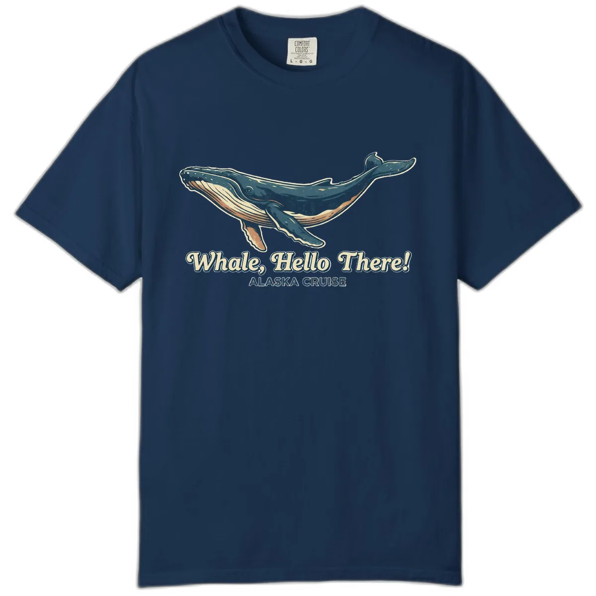 Whale, Hello There! Alaska Cruise Comfort Color in Navy