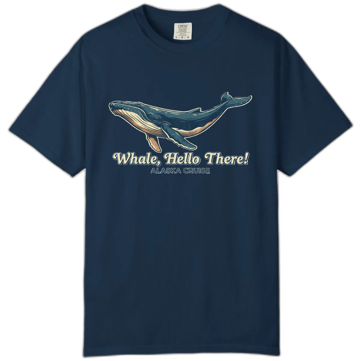 Whale, Hello There! Alaska Cruise Comfort Color in True Navy