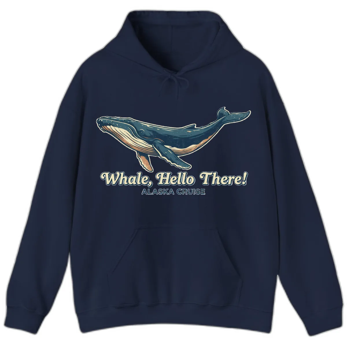 Whale, Hello There! Alaska Cruise Hoodie in Navy