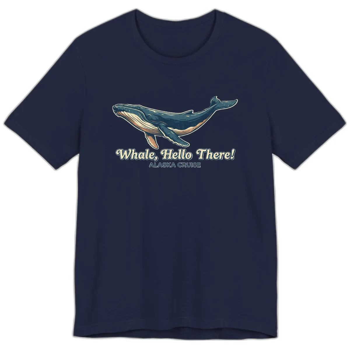 Whale, Hello There! Alaska Cruise Premium T-Shirt in Navy