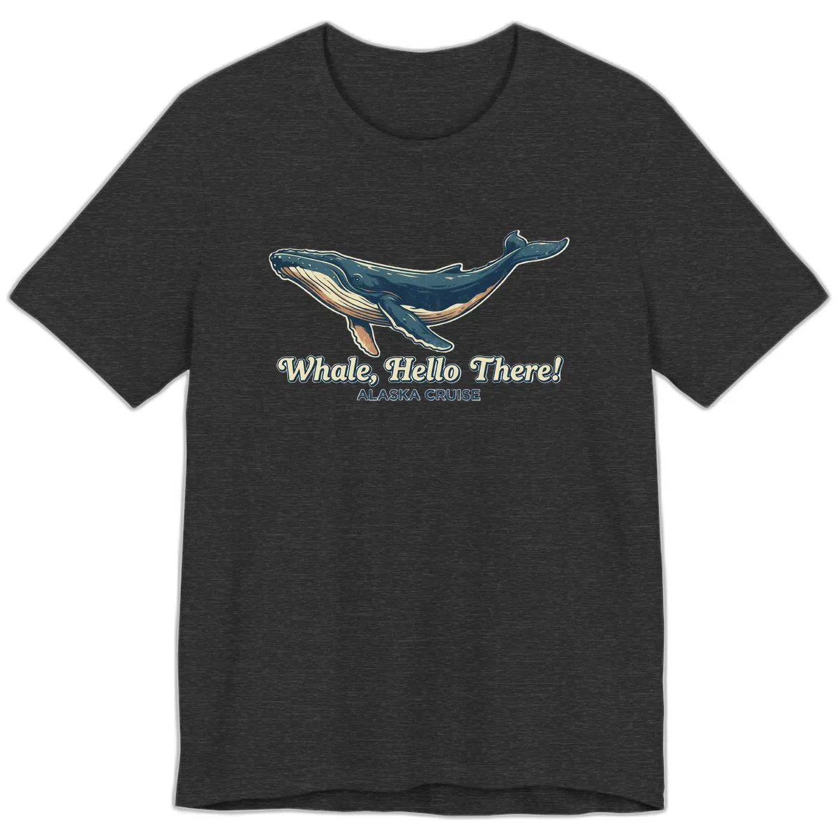 Whale, Hello There! Alaska Cruise Premium T-Shirt in Dark Grey Heather