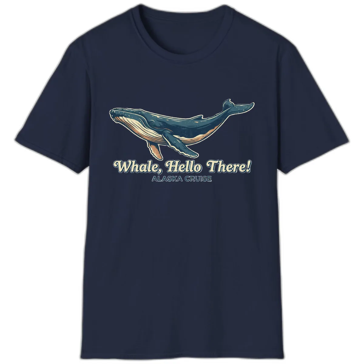 Whale, Hello There! Alaska Cruise T-Shirt in Navy
