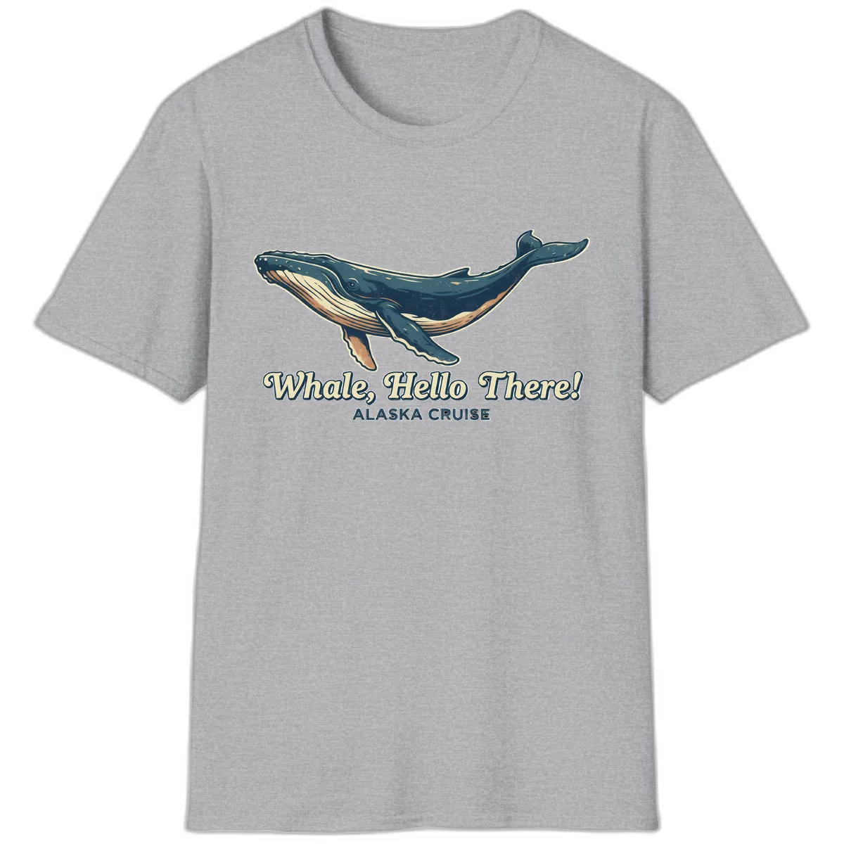 Whale, Hello There! Alaska Cruise T-Shirt in Sport Grey