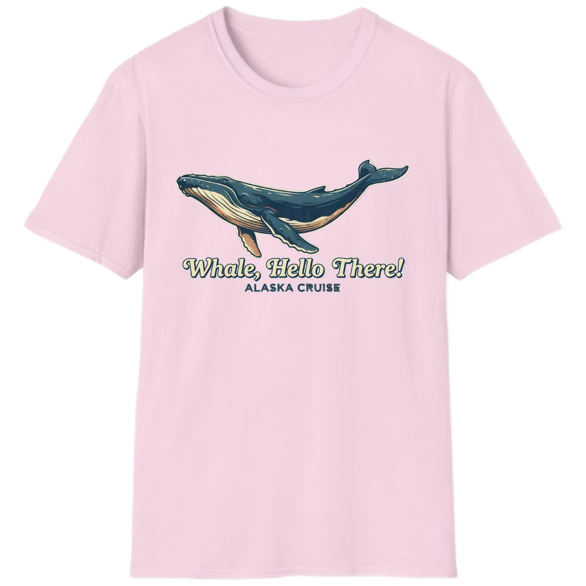 Whale, Hello There! Alaska Cruise T-Shirt in Light Pink