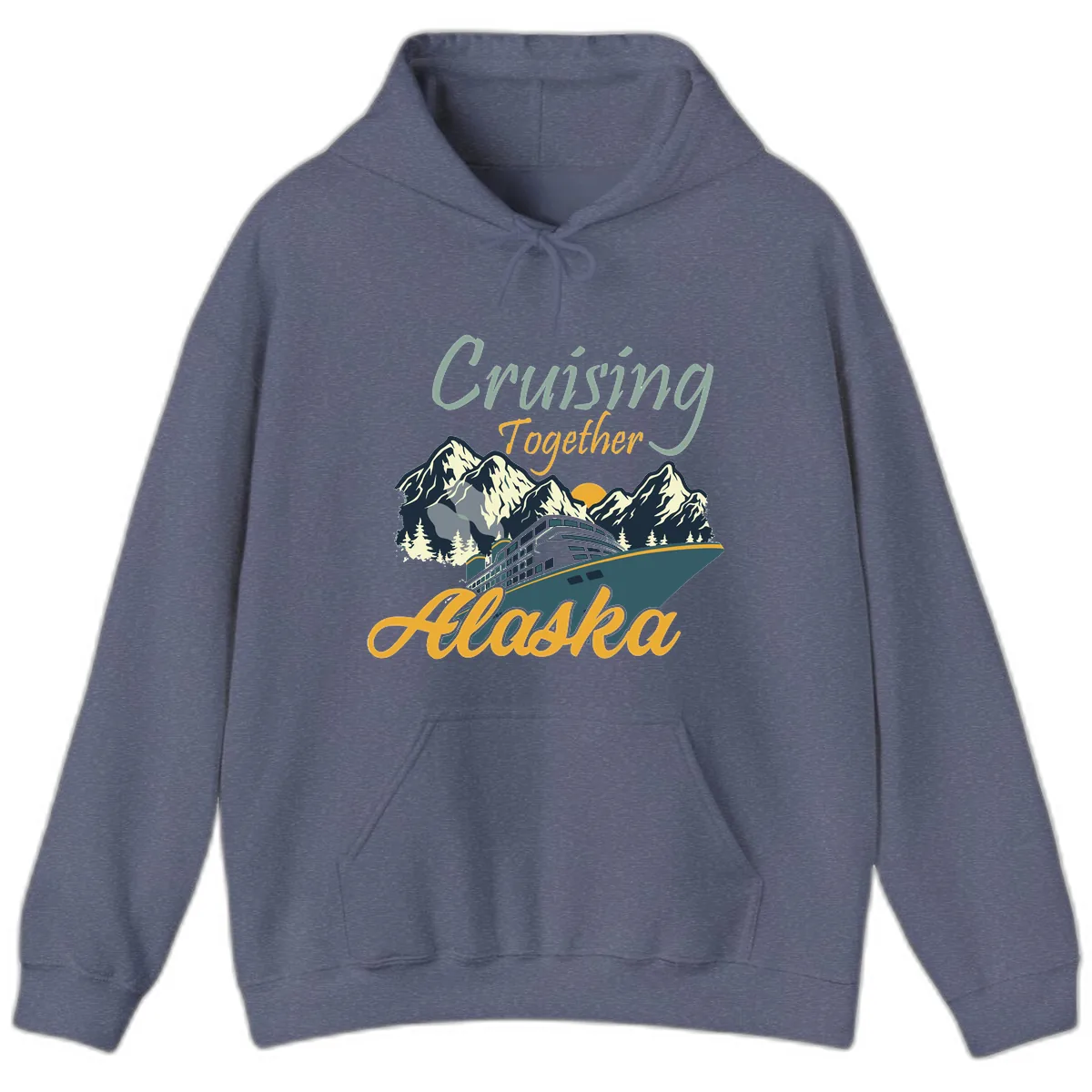 Cruising Together Alaska Hoodie in Heather Navy