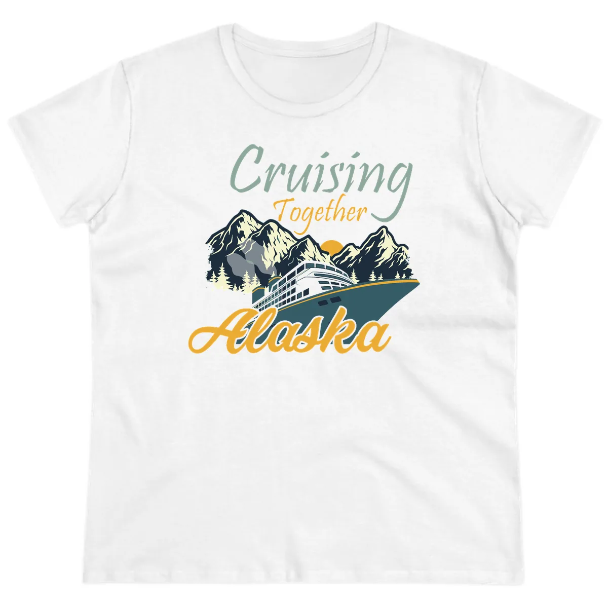 Cruising Together Alaska Ladies Tee in White