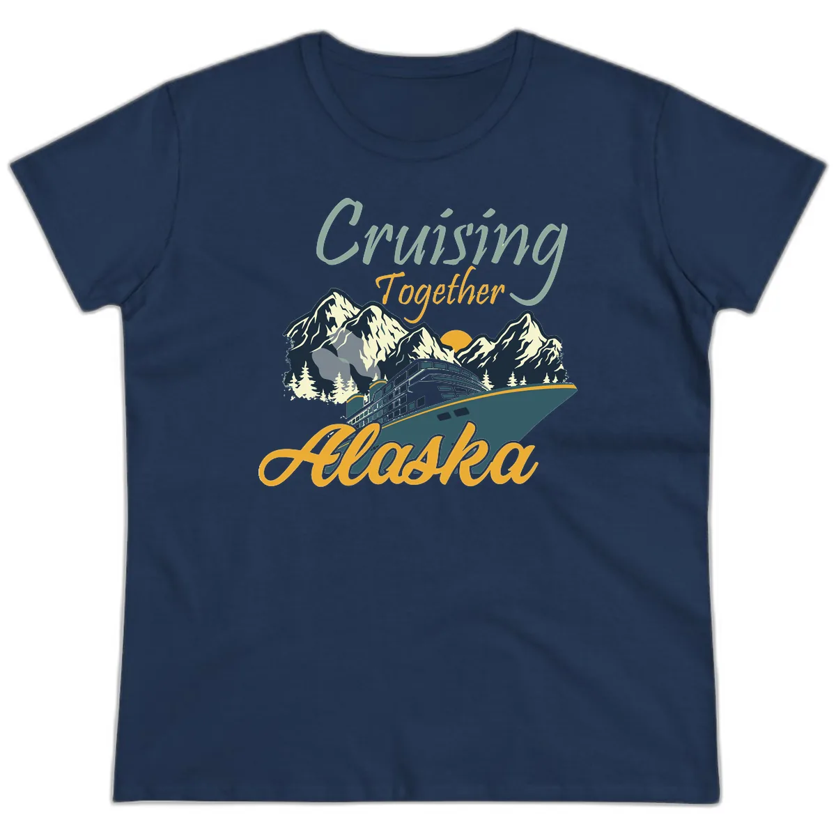 Cruising Together Alaska Ladies Tee in Navy