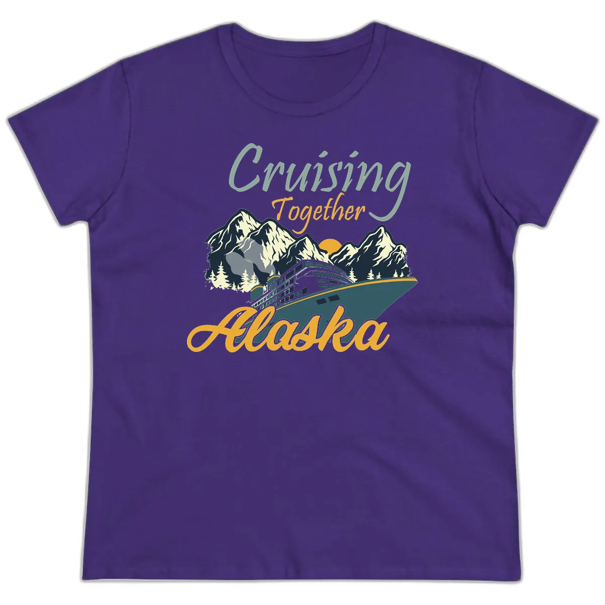 Cruising Together Alaska Ladies Tee in Purple
